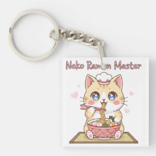Kawaii Neko Ramen Meister Süße Katzen Essen Koch Schlüsselanhänger