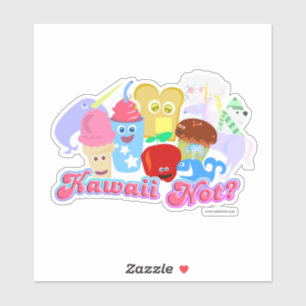 Kawaii Nicht Slogan Glücklich Süße Lebensmittel Ch Aufkleber