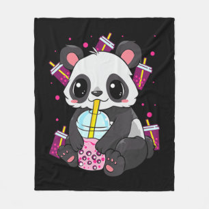 Kawaii Niedlich Anime Panda Boba Bubble Tee Otaku Fleecedecke
