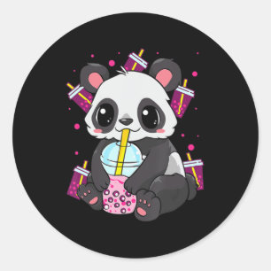 Kawaii Niedlich Anime Panda Boba Bubble Tee Otaku Runder Aufkleber