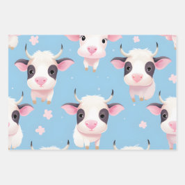 Kawaii Niedlich Baby Cows Geschenkpapier Set