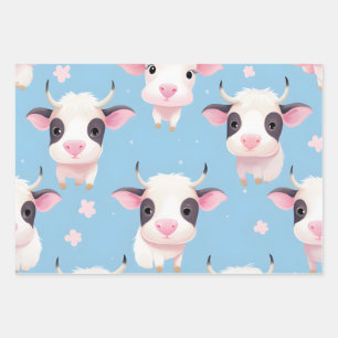 Kawaii Niedlich Baby Cows Geschenkpapier Set