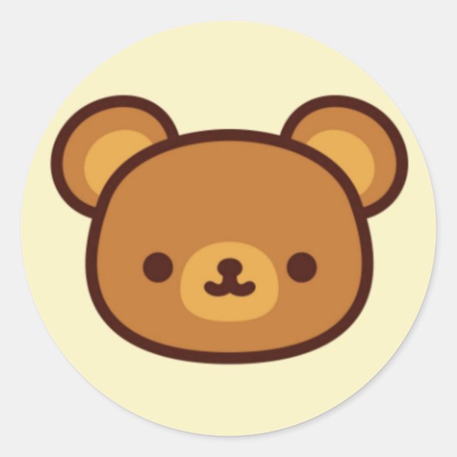 Kawaii Niedlich Bärenaufkleber Runder Aufkleber (Vorderseite)