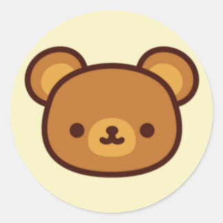 Kawaii Niedlich Bärenaufkleber Runder Aufkleber