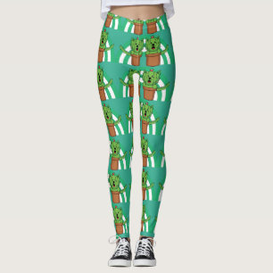 Kawaii Niedlich Cat Cactus Pflanze Pet Leggings