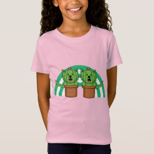Kawaii Niedlich Cat Cactus Pflanze T - Shirt
