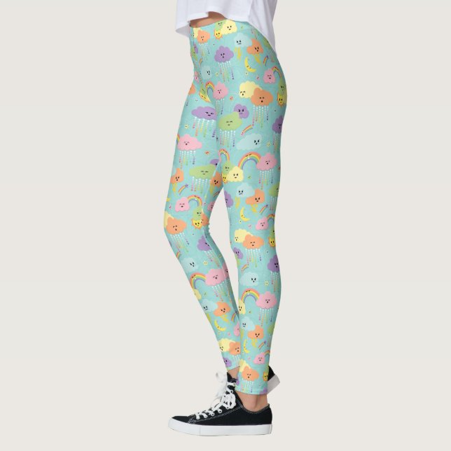 Kawaii Niedlich Cloud Sun Moon Gender Neutral Must Leggings (Links)