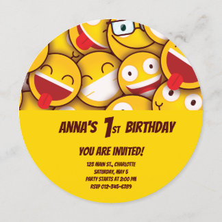 Kawaii Niedlich Emoji Emoticon Geburtstag Einladung