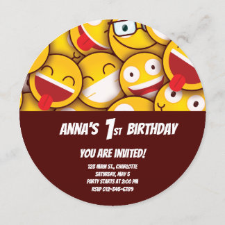 Kawaii Niedlich Emoji Emoticon Geburtstag Einladung