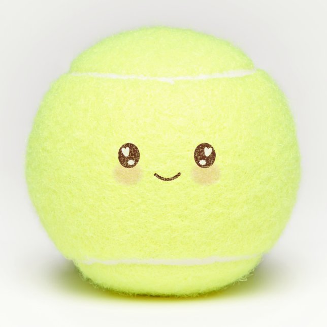 Kawaii Niedlich Emoticon Emoji Tennisbälle (Vorderseite)