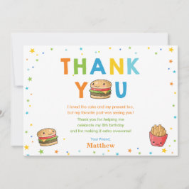 Kawaii Niedlich Fast Food Burger Party Boy Birthda Dankeskarte