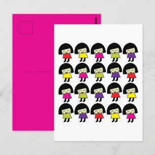 Kawaii Niedlich Girls Kawaii Postkarte