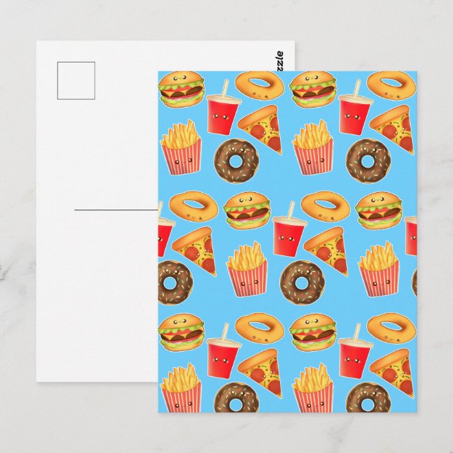 Kawaii Niedlich Junk Food Postkarte (Vorne/Hinten)
