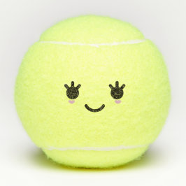 Kawaii Niedlich Lächeln Emoticon Emoji-Gesicht Tennisbälle