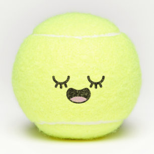Kawaii Niedlich Lächeln Emoticon Emoji-Gesicht Tennisbälle