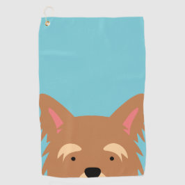 Kawaii Niedlich Little Yorkie Puppy Hund. Golfhandtuch