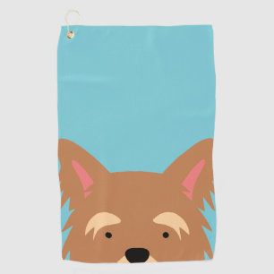 Kawaii Niedlich Little Yorkie Puppy Hund. Golfhandtuch