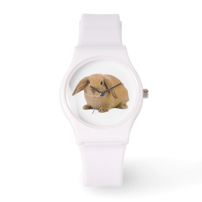 Kawaii Niedlich Lop Bunny Rabbit Armbanduhr (Vorderseite)