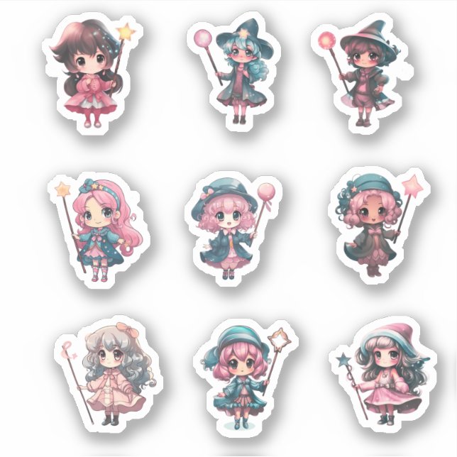 Kawaii Niedlich Magical Girl Aufkleber (Vorderseite)