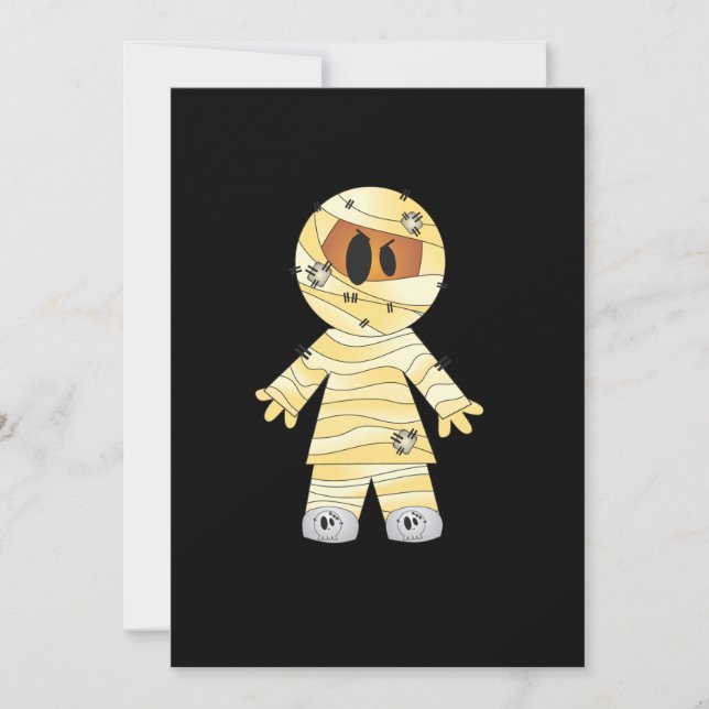 Kawaii Niedlich Mummy Halloween Karte (Vorderseite)