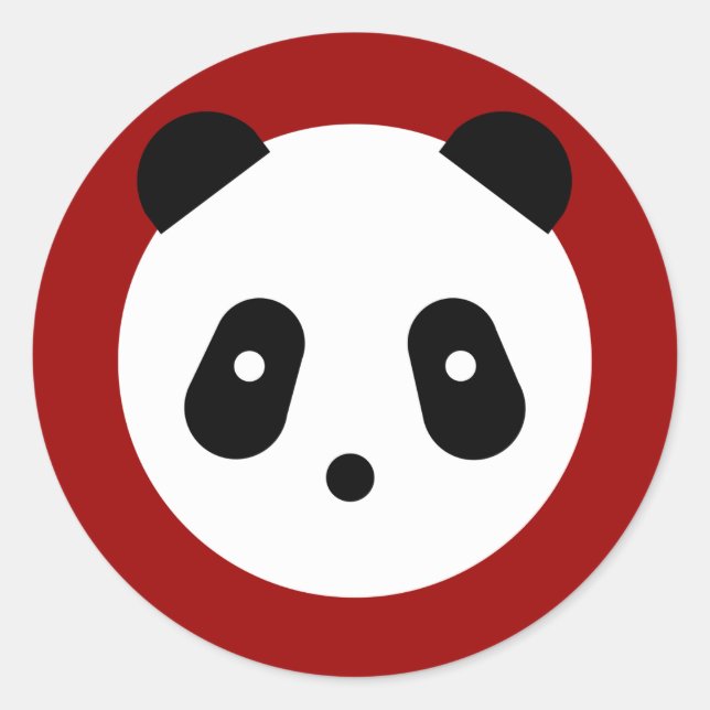 Kawaii ~ Niedlich Panda Face Runder Aufkleber (Vorderseite)