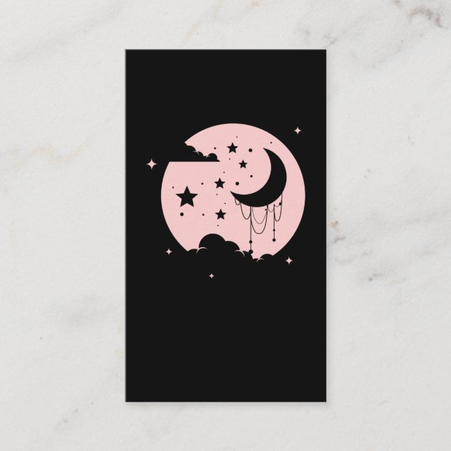 Kawaii Niedlich Pastel Goth Moon Visitenkarte (Vorderseite)