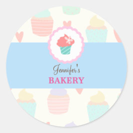 Kawaii Niedlich Pastell Bäckereiaufkleber Runder Aufkleber