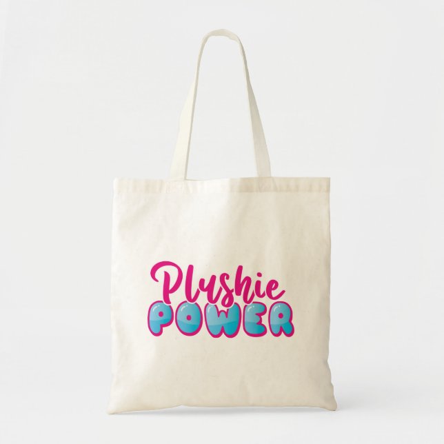 Kawaii Niedlich Pink Blue Plushie Power Tragetasche (Vorne)