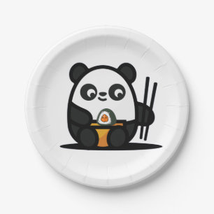 Kawaii Niedlich Sushi Panda Pappteller