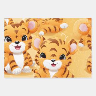 Kawaii Niedlich Tiger Cubs Geschenkpapier Set