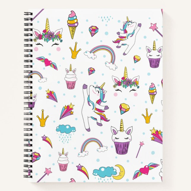 Kawaii Niedlich Unicorn Notizbuch (Vorderseite)
