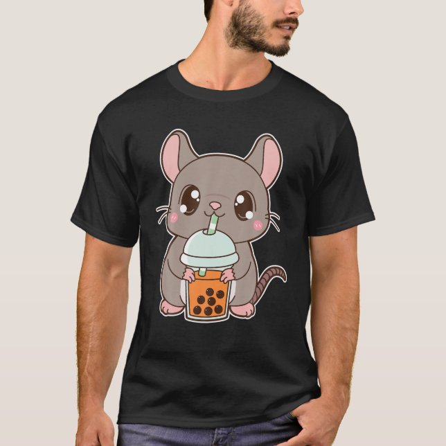 Kawaii Niedlich Zodiac Boba Rat Thai Iced Bubble M T-Shirt (Vorderseite)