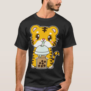 Kawaii Niedlich Zodiac Boba Tiger Classic Bubble P T-Shirt