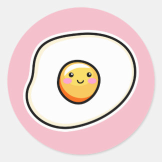 Kawaii Niedliche Eierkleber Runder Aufkleber
