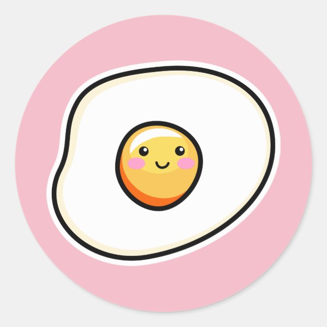 Kawaii Niedliche Eierkleber Runder Aufkleber (Vorderseite)
