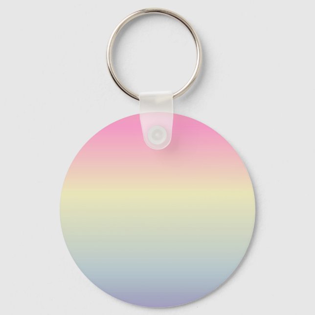 Kawaii niedliche Einhorn-Rosa-Pastellfarben Schlüsselanhänger (Vorderseite)