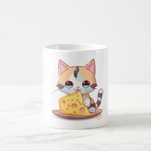 Kawaii niedliche Katze mit Buch Kaffeetasse