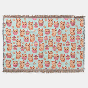 Kawaii Niedliche Katzen Cupcakes Pink und Blau Mus Decke
