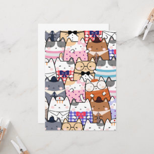 Kawaii Niedliche Katzen Einladung