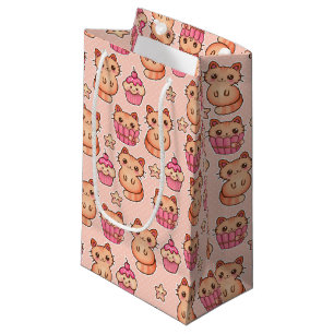 Kawaii Niedliche Katzen und Cupcakes rosa Muster Kleine Geschenktüte