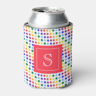 Kawaii Niedliche Regenbogendots Monogramm Dosenkühler