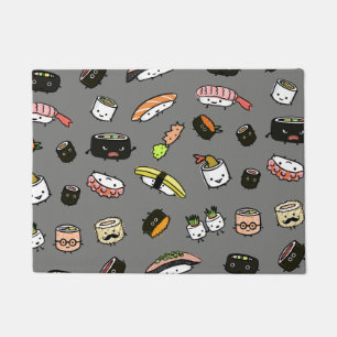 Kawaii niedliche Sushi Charaktere Muster Fußmatte
