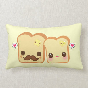 Kawaii niedliche Toastpaare Lendenkissen