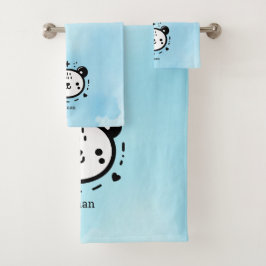 Kawaii niedlicher Bärenrand - Kawaii Minimalistisc Badhandtuch Set
