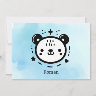 Kawaii niedlicher Bärenrand - Kawaii Minimalistisc Einladung