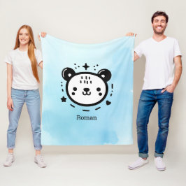 Kawaii niedlicher Bärenrand - Kawaii Minimalistisc Fleecedecke