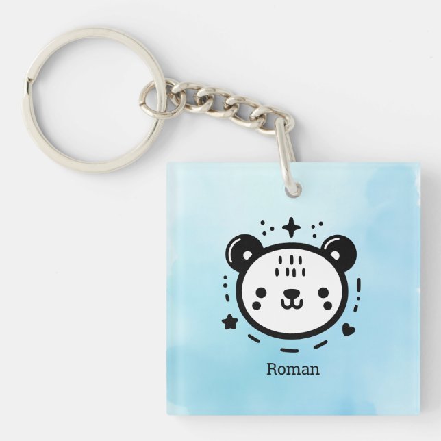 Kawaii niedlicher Bärenrand - Kawaii Minimalistisc Schlüsselanhänger (Vorderseite)