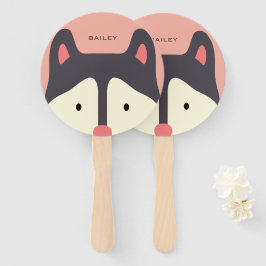 Kawaii Niedlicher kleiner Welpenhund. Husky. Fächer