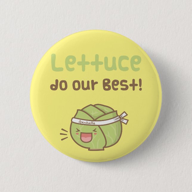 Kawaii niedlicher Kopfsalat tun unseren besten Button (Vorderseite)