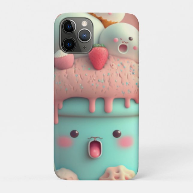 Kawaii niedliches Eiscreme-Notizbuch Case-Mate iPhone Hülle (Rückseite)